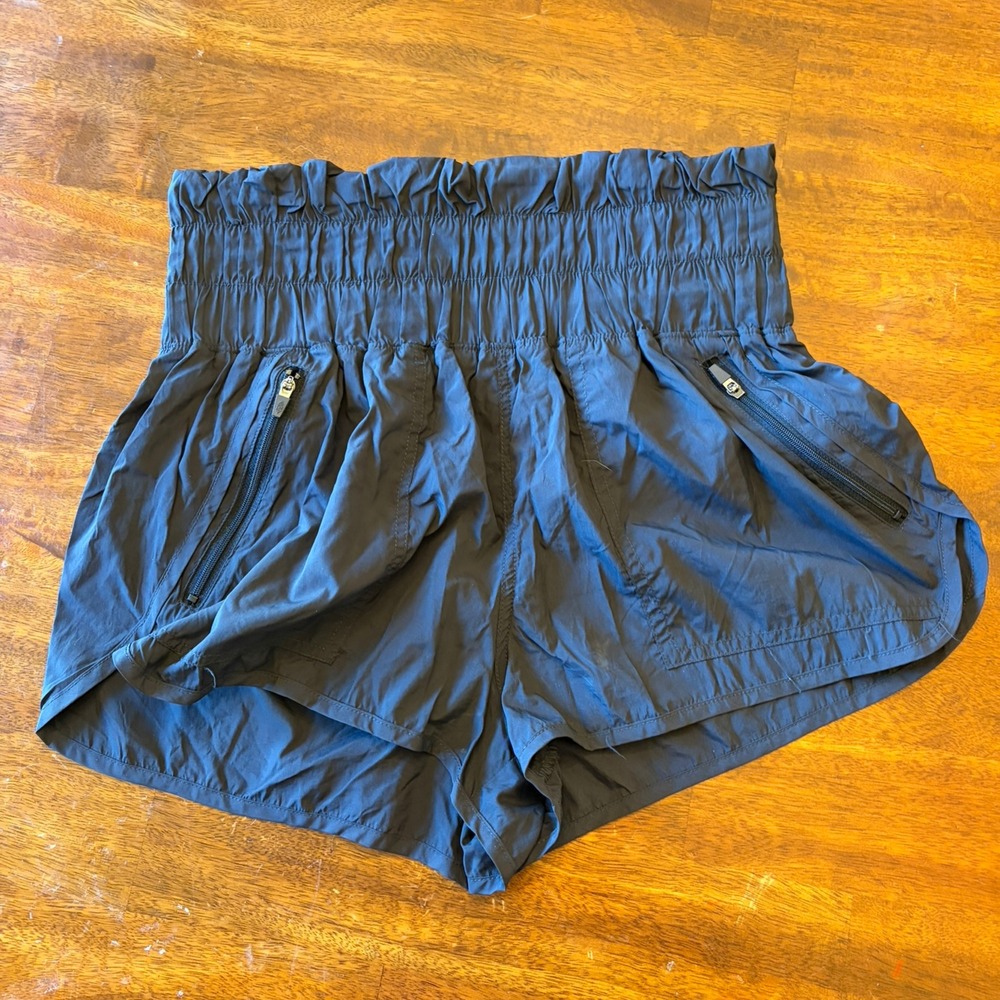 FP Movement Free People The Way Home Shorts Black High Rise Smocked Size M